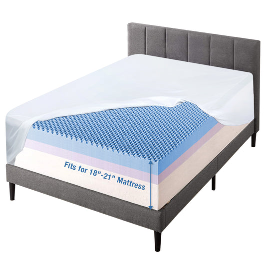 Bedecor Fitted Sheet Only,21 inch Extra Deep Pocket Bottom Bed Sheet, Soft Breathable,Stay in Place,for Pillow Top Mattress Thick Mattress