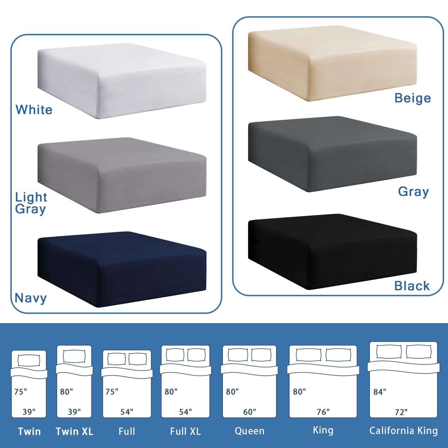 Bedecor Fitted Sheet Only,21 inch Extra Deep Pocket Bottom Bed Sheet, Soft Breathable,Stay in Place,for Pillow Top Mattress Thick Mattress