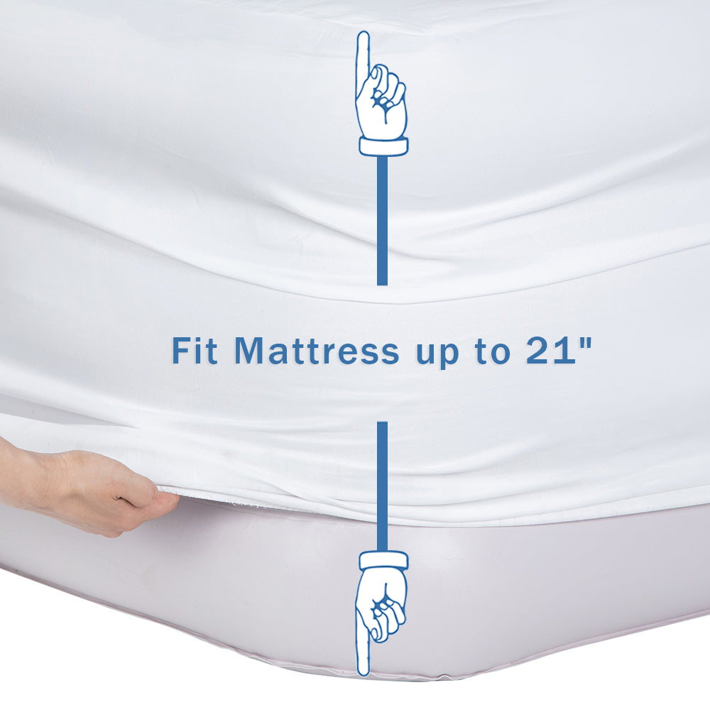 Bedecor queen air mattress sheets ,Inflate Without Disassembly extra deep pocket sheets 21"