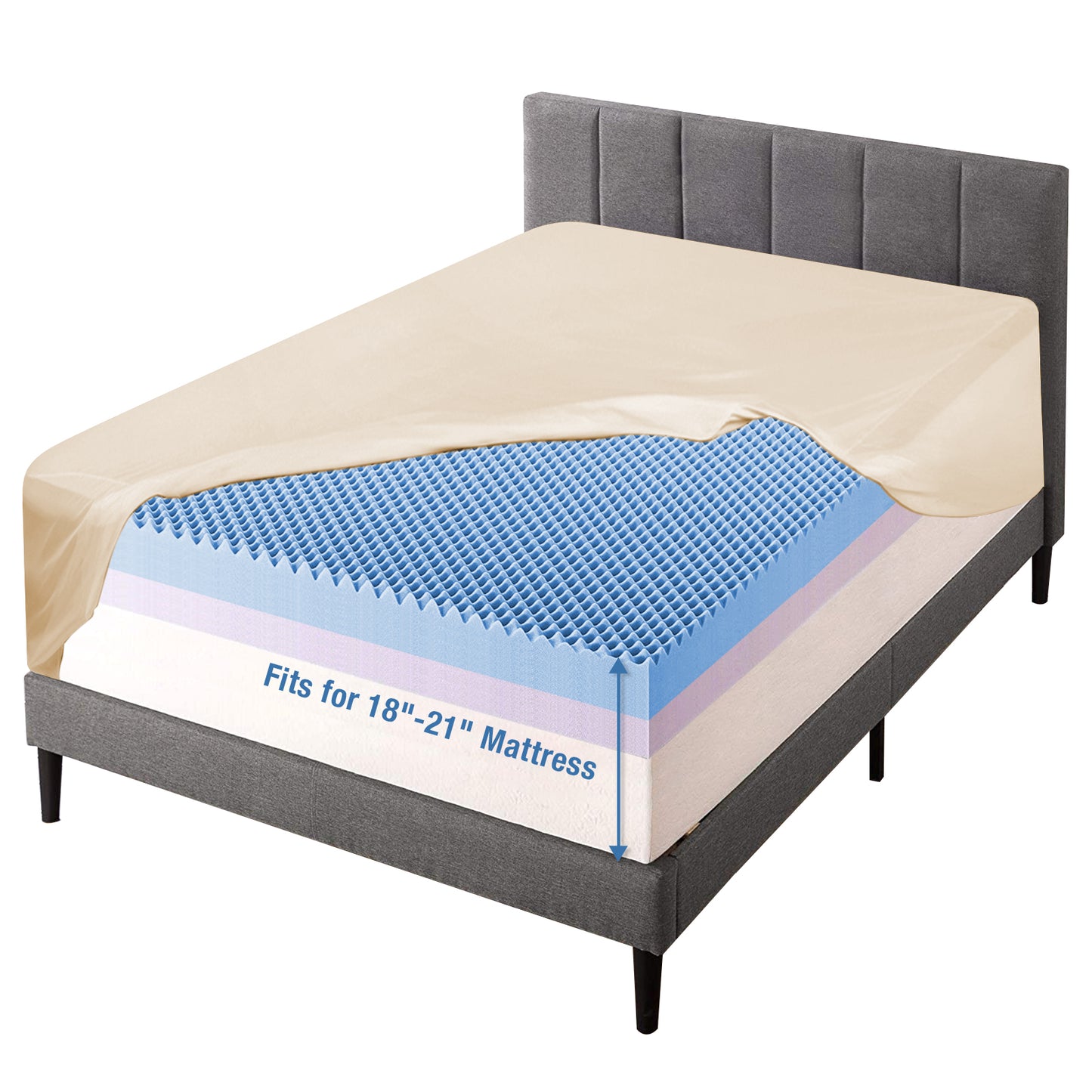 Bedecor Fitted Sheet Only,21 inch Extra Deep Pocket Bottom Bed Sheet, Soft Breathable,Stay in Place,for Pillow Top Mattress Thick Mattress