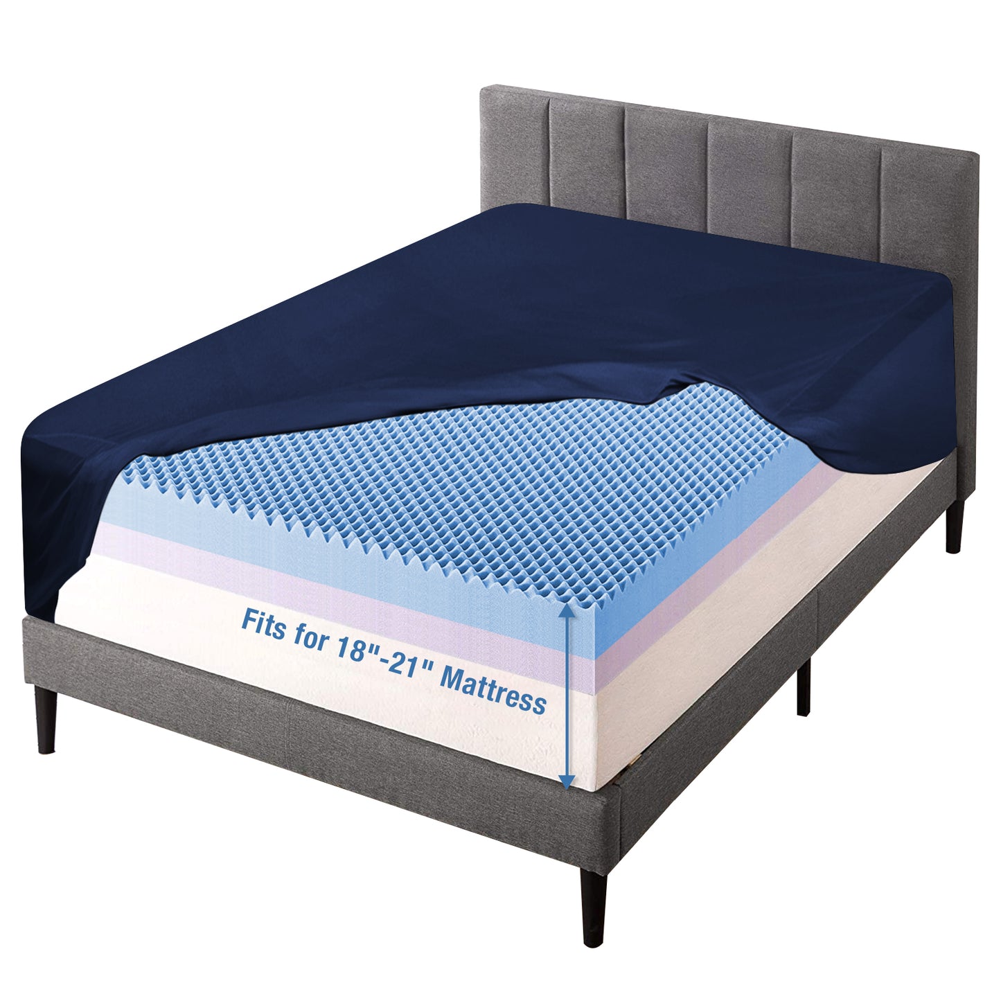 Bedecor Fitted Sheet Only,21 inch Extra Deep Pocket Bottom Bed Sheet, Soft Breathable,Stay in Place,for Pillow Top Mattress Thick Mattress