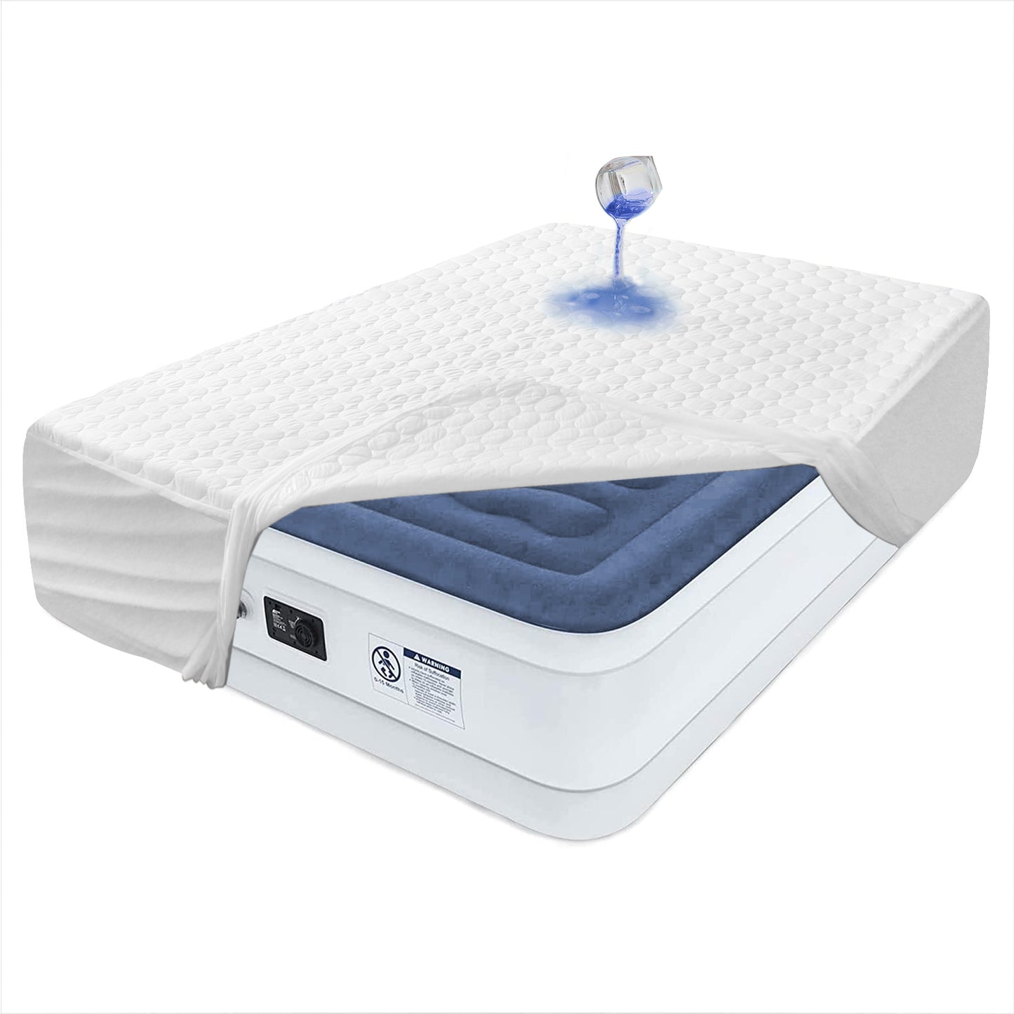 Bedecor quilted water absorption mattress pad,light pillow top mattress pad 18 Inches height
