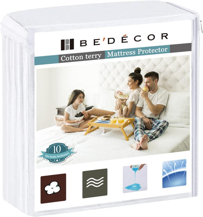 Bedecor best cotton terry waterproof mattress cover best mattress protector queen
