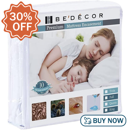 Bedecor Zippered bed bug Mattress Encasement Anti-allergy Mattress cover with dust proof