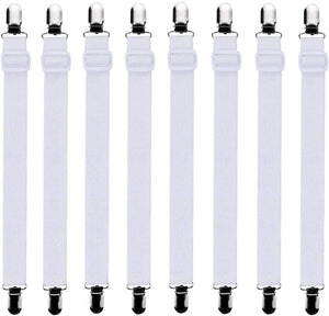 Bedecor 4/8 Pcs fitted sheet straps, no slipping mattress protector adjustable bed sheet straps