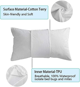 The anti allergy pillow protectors can be washed at 90 degrees and dried at low temperature.
